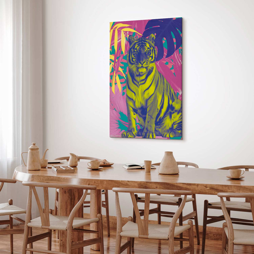 Colorful Tiger Tropical Plants Canvas Print