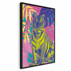Canvas Print - Colorful Tiger in Tropical Plants