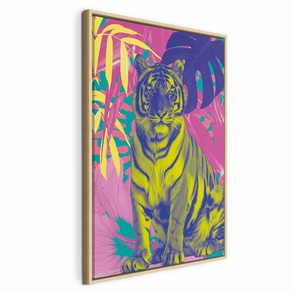 Canvas Print - Colorful Tiger in Tropical Plants