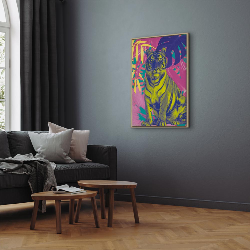 Canvas Print - Colorful Tiger in Tropical Plants