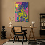 Canvas Print - Colorful Tiger in Tropical Plants