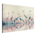 Watercolor Herons by the Lake Grey Pink DIY Canvas Print