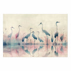 Watercolor Herons by the Lake Grey Pink Poster