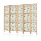 Japanese Room Divider - Muted Fish Cluster - 5-Panel
