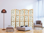 Japanese Room Divider - Muted Fish Cluster - 5-Panel