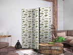 Room Divider - Unusual Fish Cluster in Muted Retro Colors