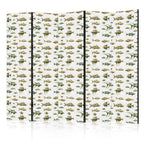 Room Divider with Unusual Fish Cluster in Muted Retro Colors