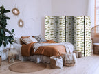 Room Divider with Unusual Fish Cluster in Muted Retro Colors