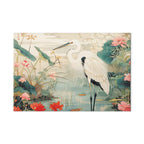 Japanese Heron Pond DIY Large Canvas Print