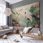 Japanese Heron Pond DIY Large Canvas Print