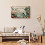 Japanese Heron by Pond Classic Canvas Print