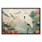 Japanese Heron by Pond Classic Canvas Print