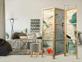 Heron Pond Illustration 3-Panel Japanese Room Divider