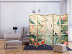 Heron Pond Illustration 5-Panel Japanese Room Divider