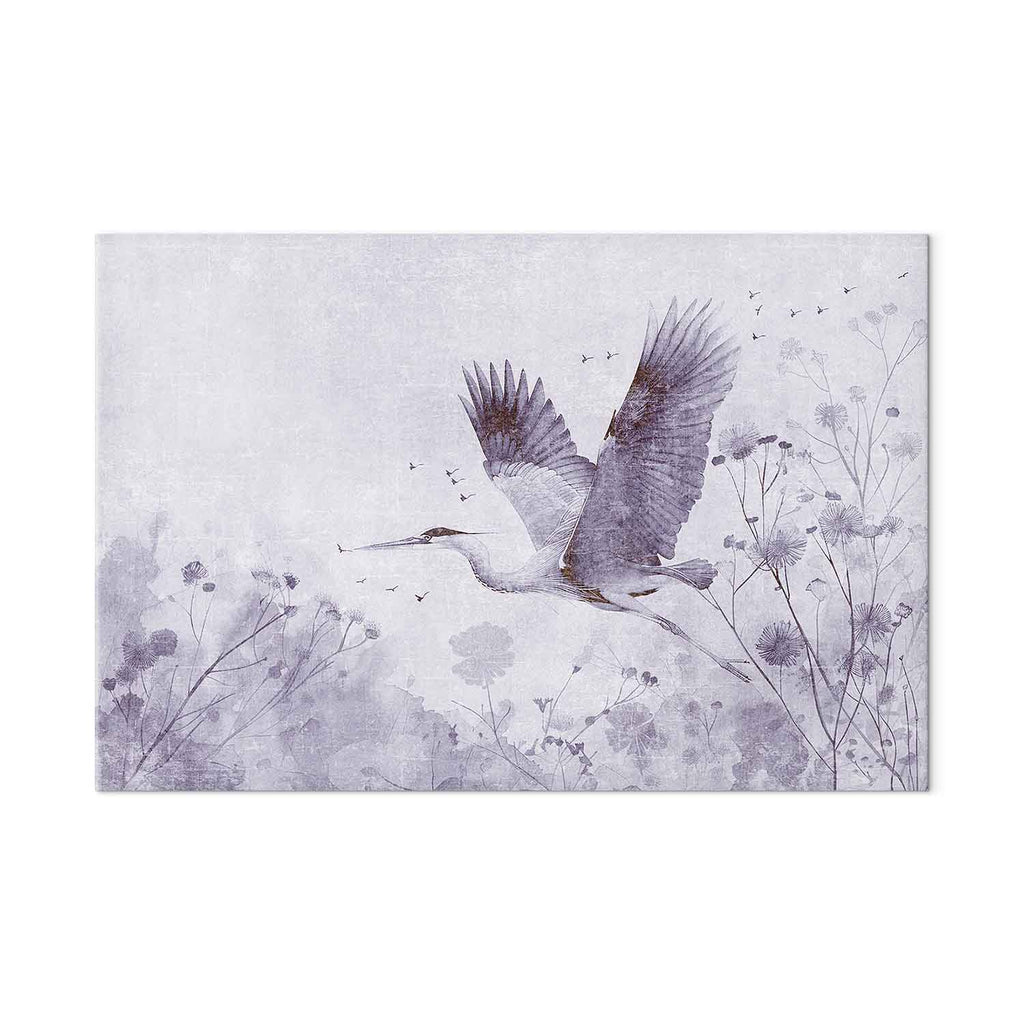 Monochrome Crane in Flight DIY Large Canvas Print