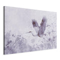 Monochrome Crane in Flight DIY Large Canvas Print