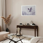 Monochrome Crane in Flight Cool Tone Poster