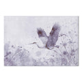 Monochrome Flying Crane Canvas Print