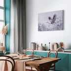 Monochrome Flying Crane Canvas Print