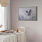 Monochrome Flying Crane Canvas Print