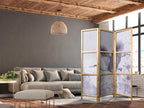 Monochrome Crane 3-Panel Japanese Room Divider