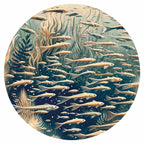 Oceanic Fish Japanese Round Wall Mural