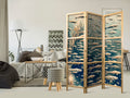 Ocean Fish Retro 3-Panel Japanese Room Divider