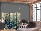 Room Divider Life in Ocean - Beige & Navy, Retro Style