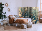 Room Divider Life in Ocean - Beige & Navy, Retro Style