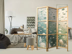 Japanese Room Divider with Fish & Pastel Oceanic Vegetation