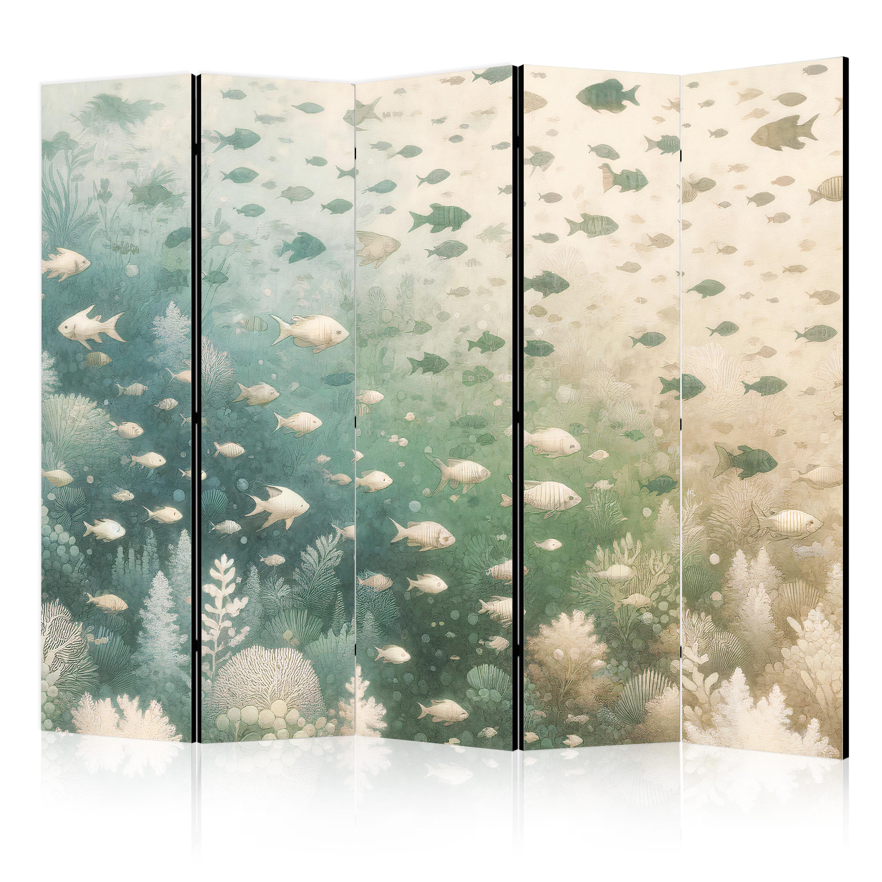 Room Divider with Fish and Oceanic Vegetation