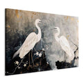 Herons and Cherry Blossoms Oriental DIY Large Canvas Print