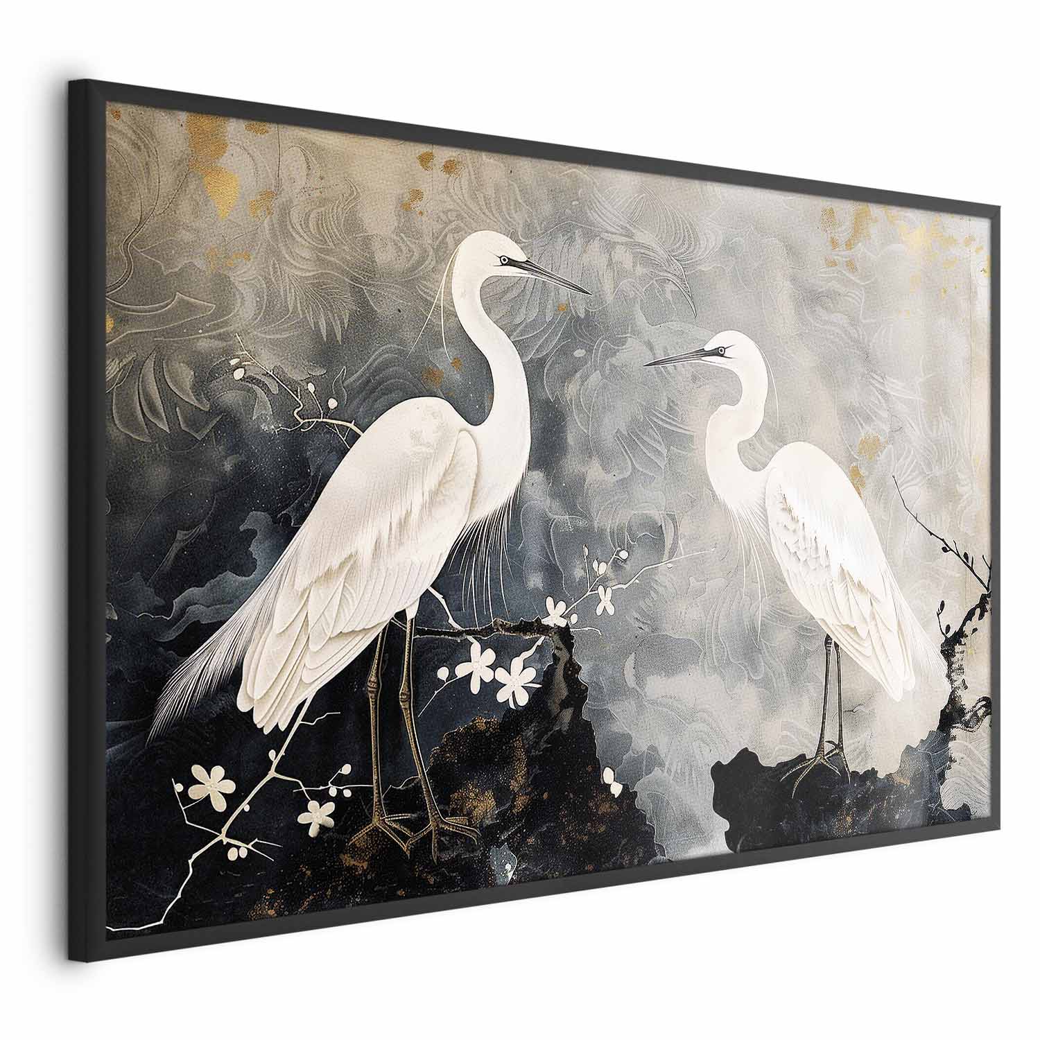 Herons Cherry Blossom Oriental Poster