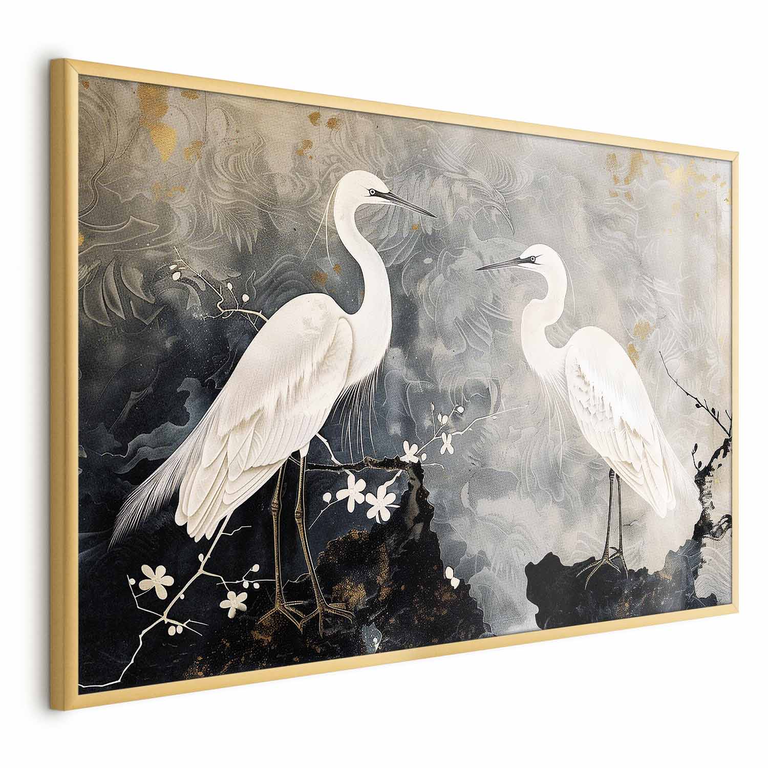 Herons Cherry Blossom Oriental Poster