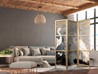 Herons Cherry Blossoms 3-Panel Japanese Room Divider