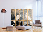 Herons and Cherry Blossoms 5-Panel Japanese Room Divider
