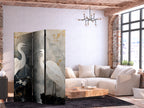 Herons and Cherry Blossoms Oriental 3-Panel Japanese Room Divider