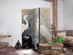 Herons and Cherry Blossoms Oriental 3-Panel Japanese Room Divider