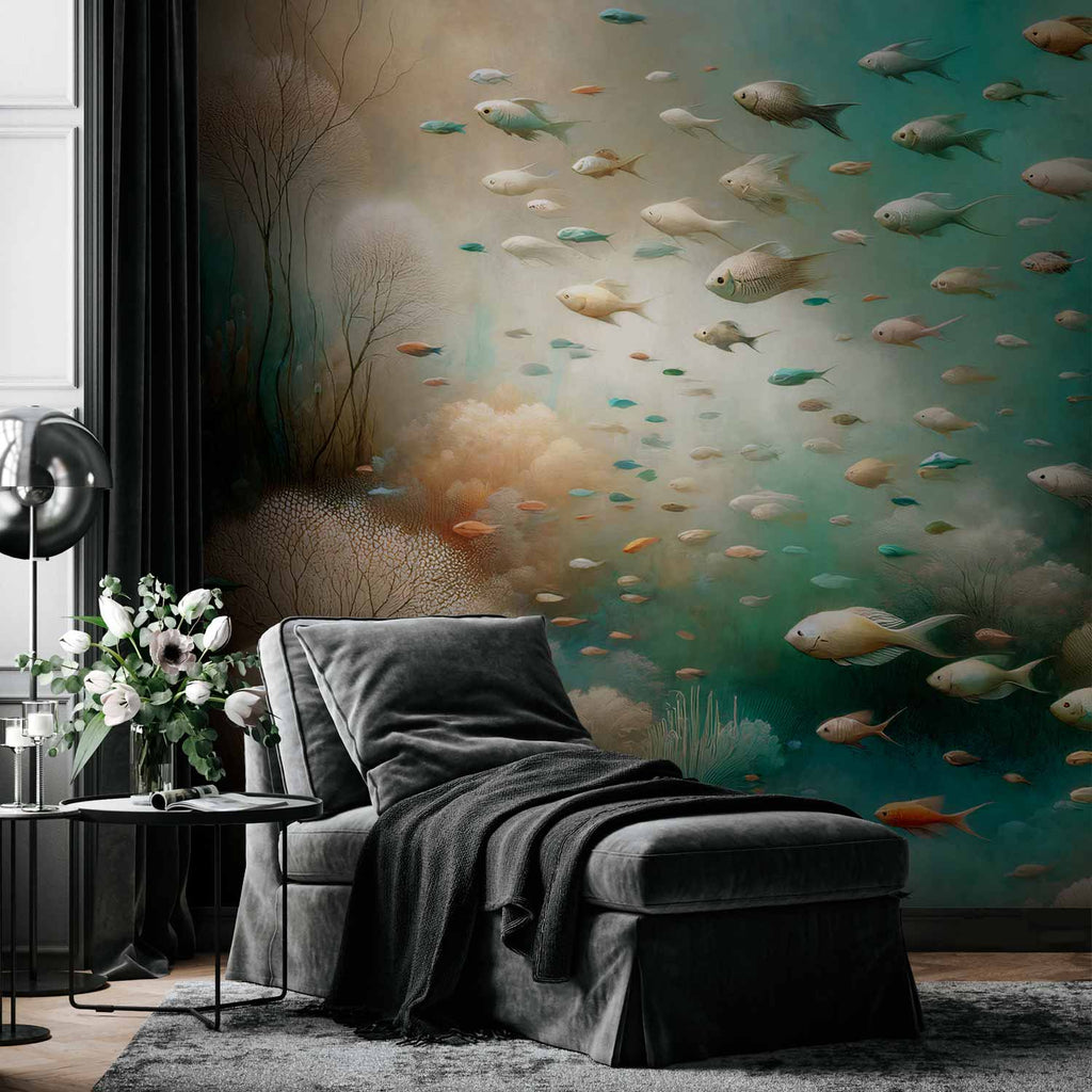 Japanese Koi Fish Oceanic Wall Mural