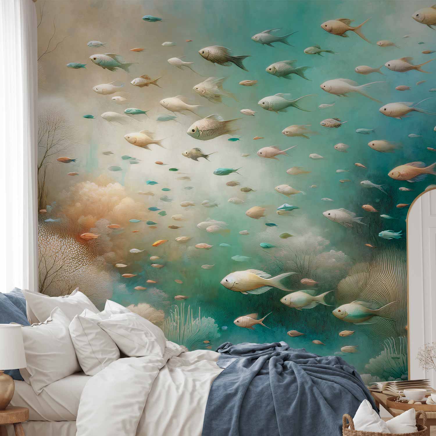 Japanese Koi Fish Oceanic Wall Mural