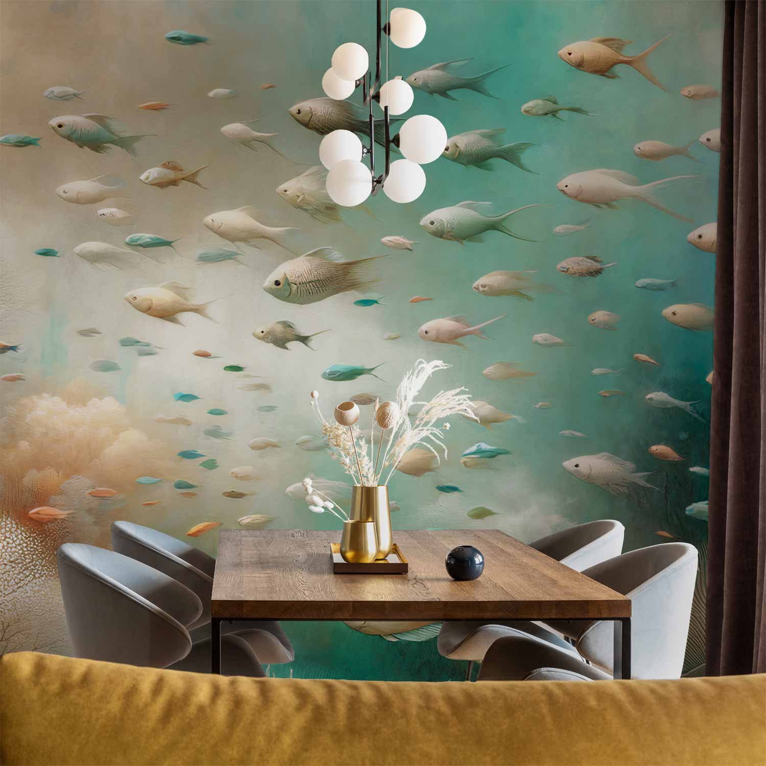 Japanese Koi Fish Oceanic Wall Mural