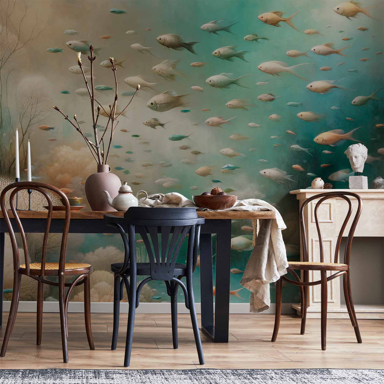 Japanese Koi Fish Oceanic Wall Mural