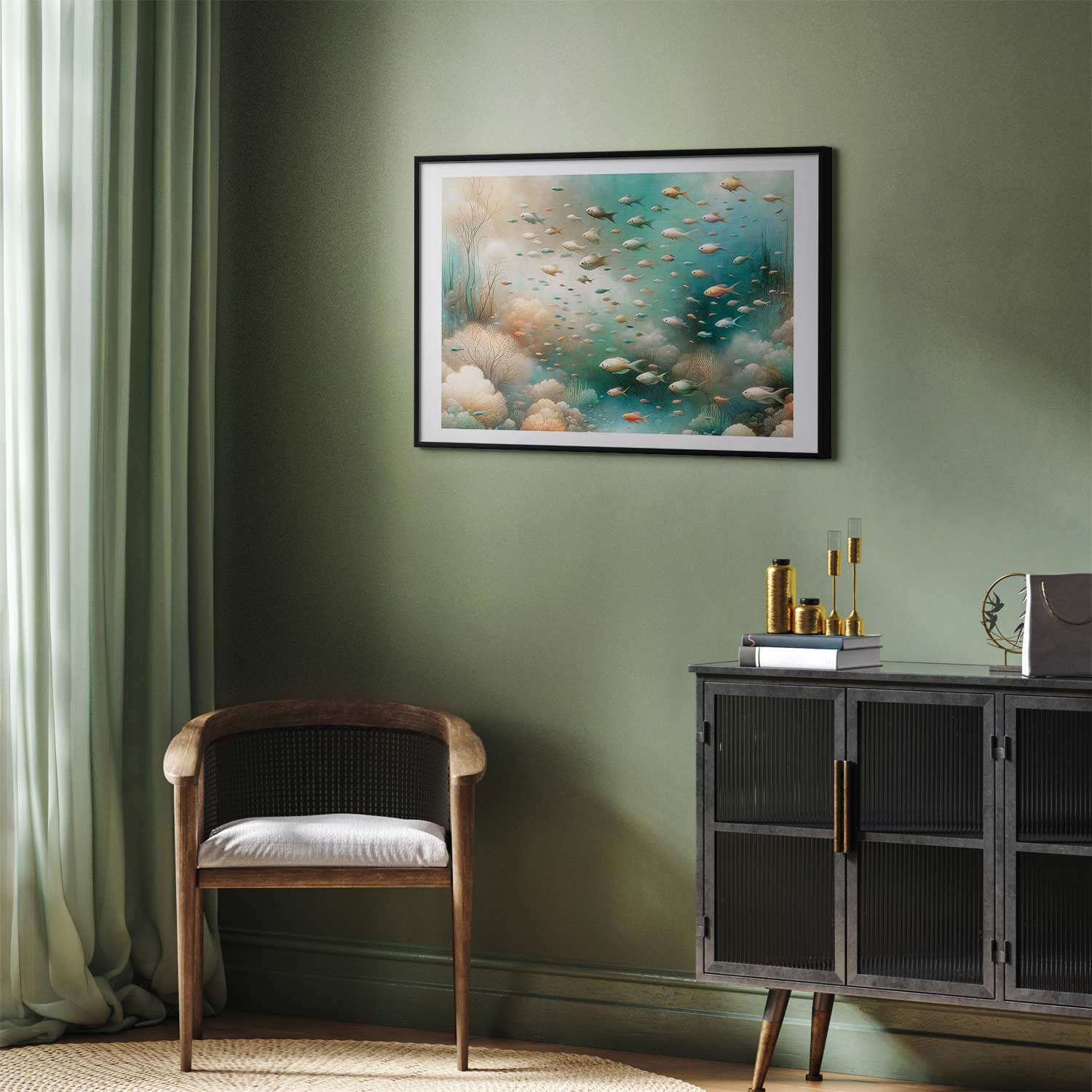 Ocean Fish School Nature Poster