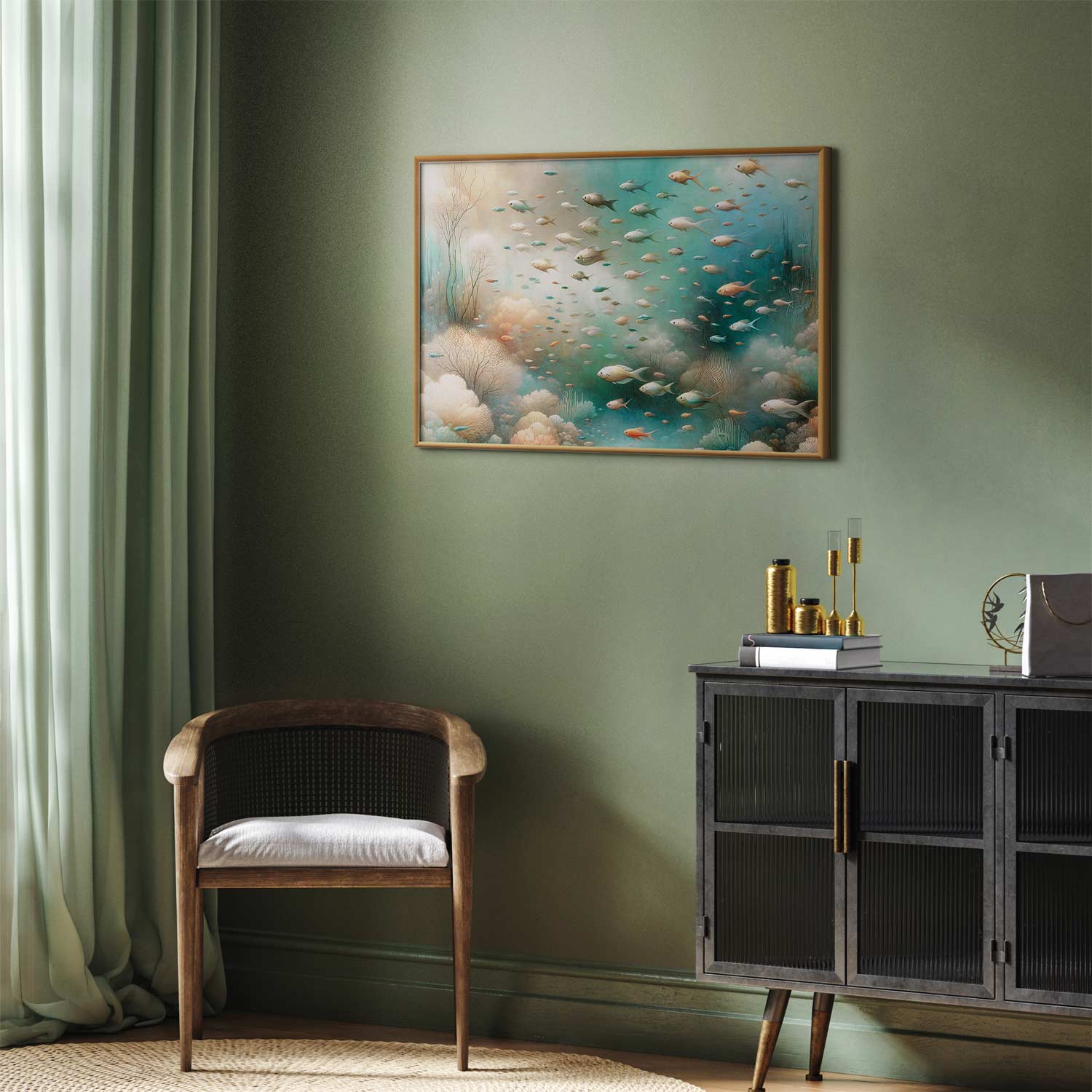 Ocean Fish School Nature Poster