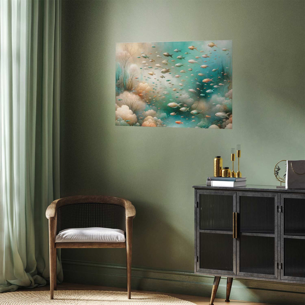 Ocean Fish School Nature Poster
