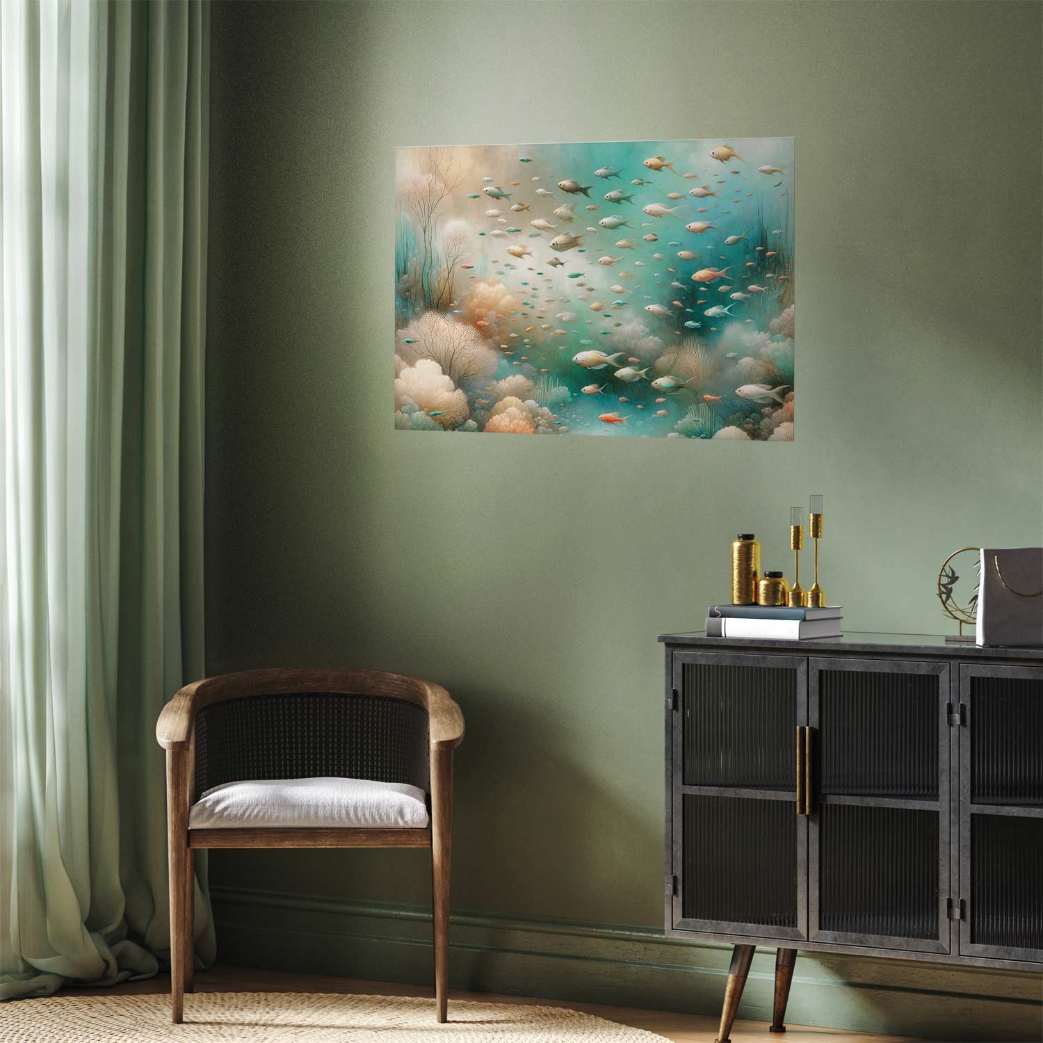 Ocean Fish School Nature Poster