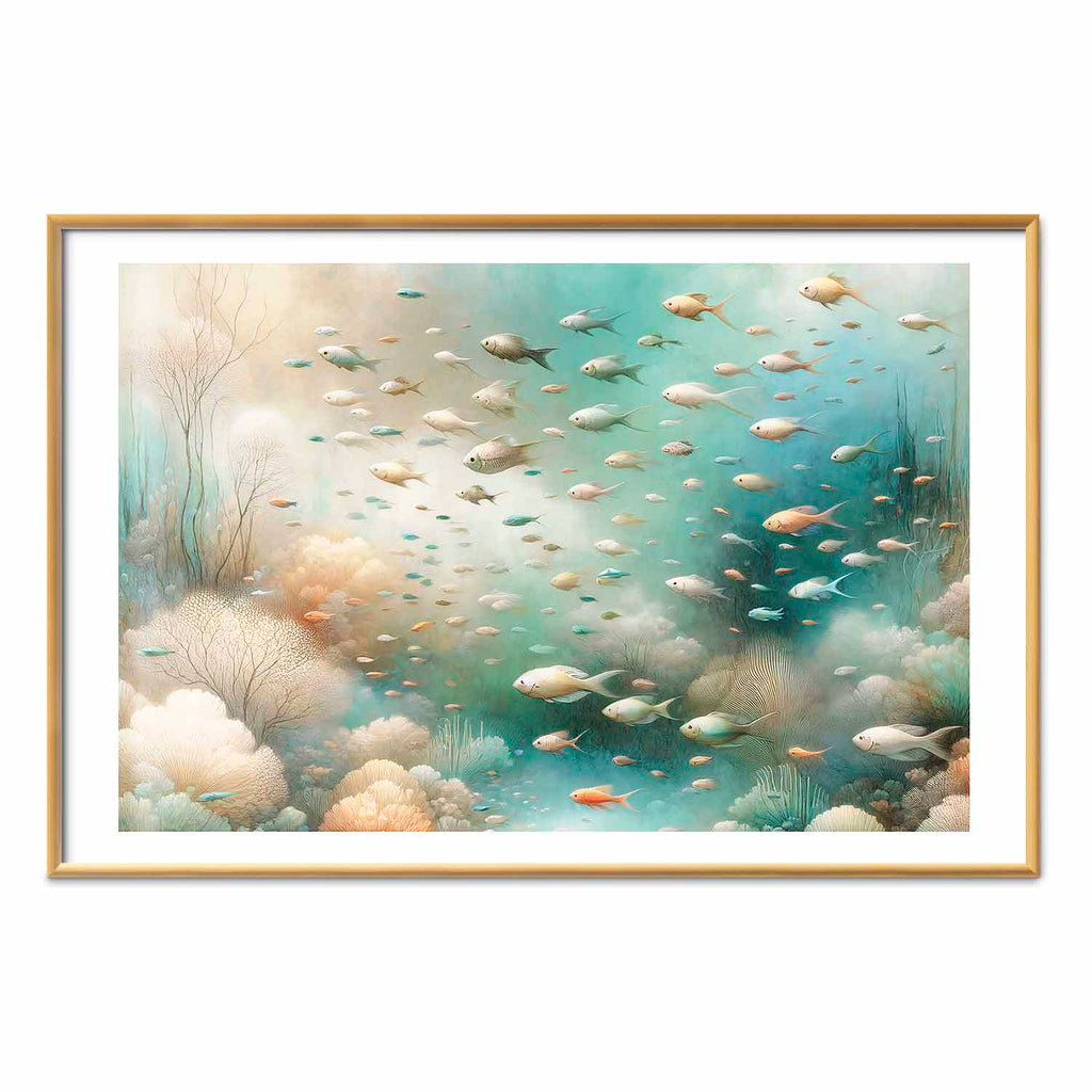 Ocean Fish School Nature Poster