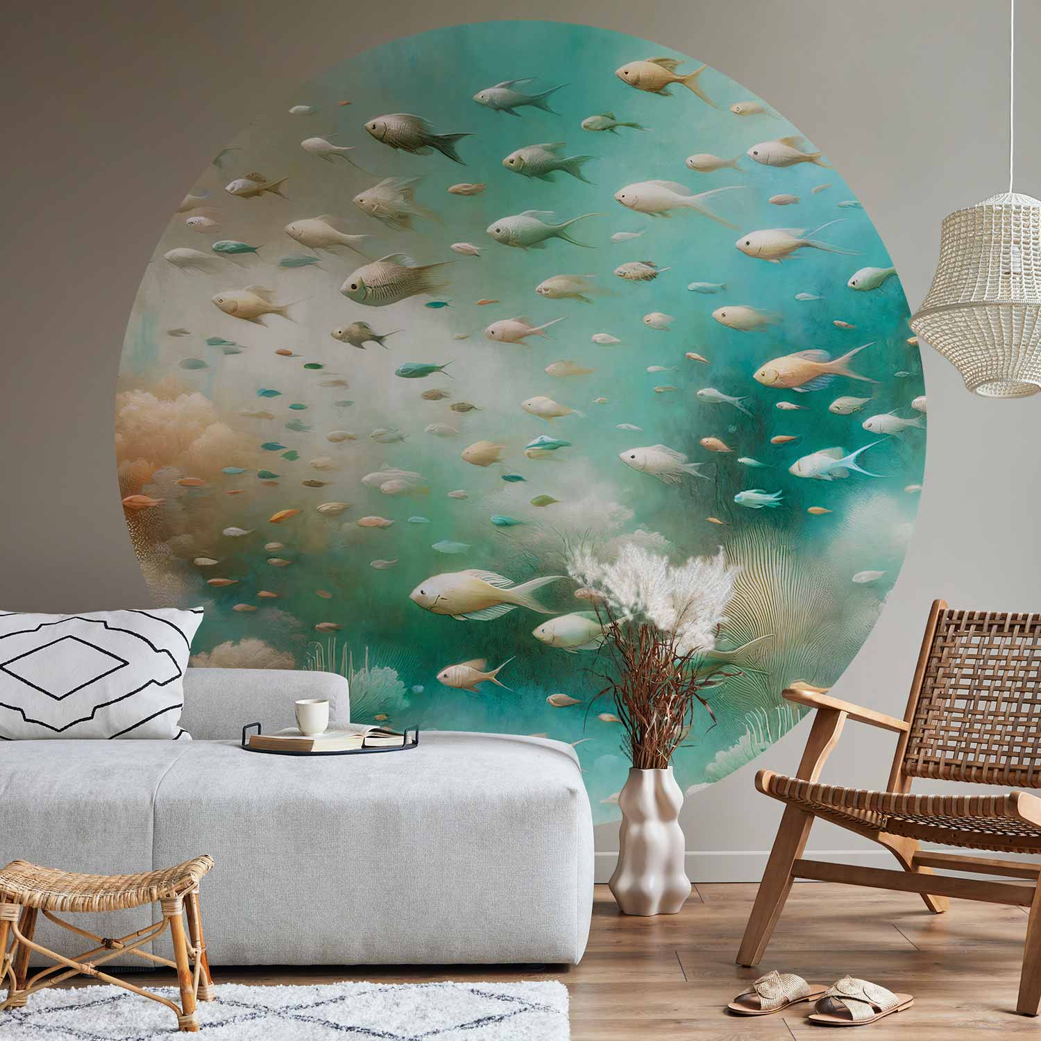 Ocean Fish Japanese Round Wall Mural