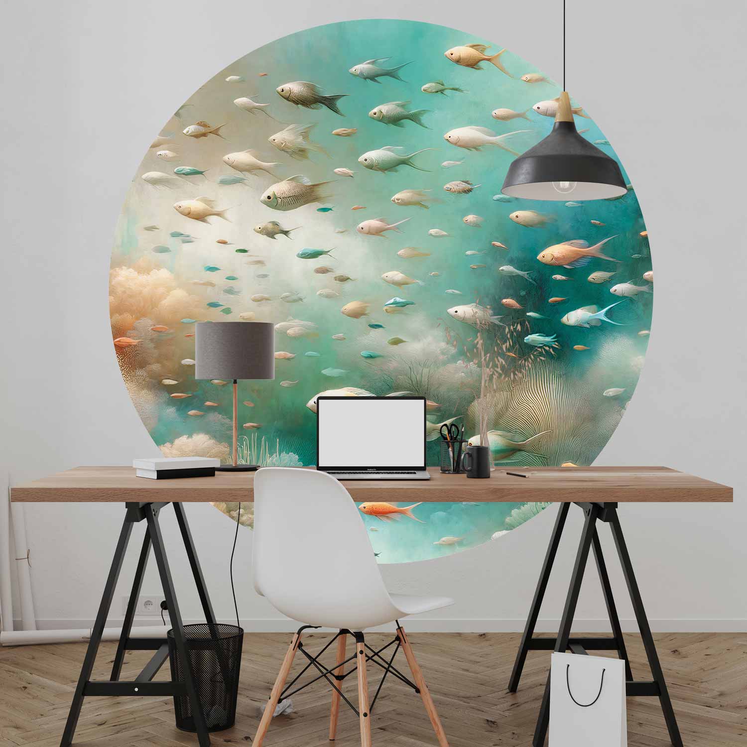 Ocean Fish Japanese Round Wall Mural