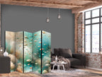 Room Divider - Underwater Landscape with Fish in Turquoise, Beige & Orange